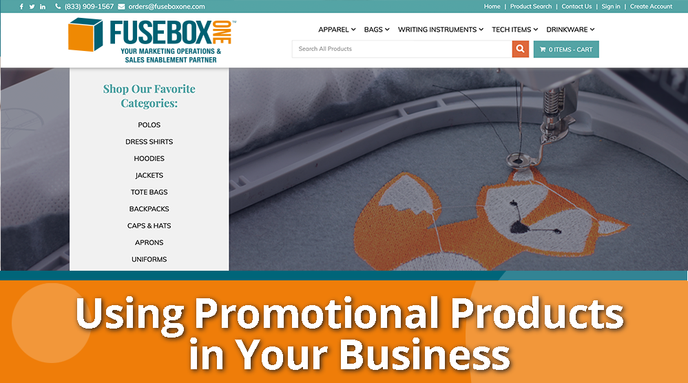 A digital store front with promotional products